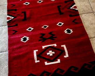 Red woven western rug