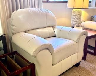 Light cream colored armchair (with set of multiple sofa sections)
