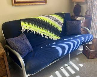 Blue futon couch