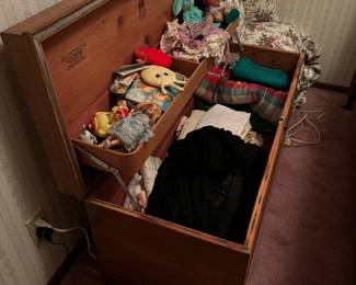 Cedar Chest with Vintage Items