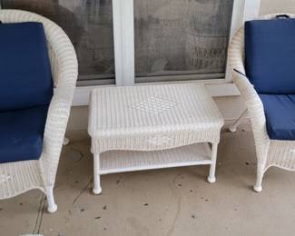 Faux Wicker Chairs & Table