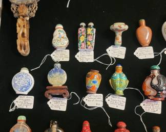 Antique Chinese Mirror Carved Nephrite Jade Backk and detachable Jade Dragon Belt Hook.  Collection of Snuff Bottles 