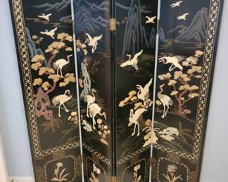 4 Panel Asian Screen