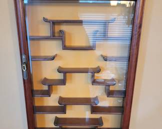 Asian Style Wood & Glass Display Case