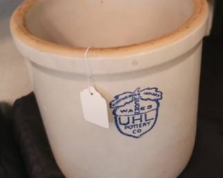 Wares U H L 8" Pottery Crock 