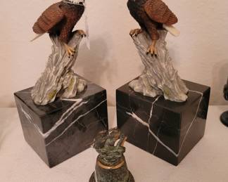 Marble & Eagle Bookends