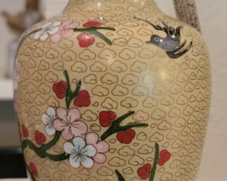 Vintage Chinese Cloisonne  Vase "Cherry Blossom Tree"