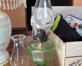 Uranium Glass Oil Lamp