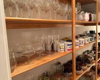 Pantry full of glassware, mugs and other things