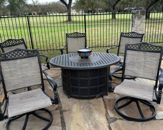 Cordoba Swivel Chairs and Bordeaux fire pit from The Chair King