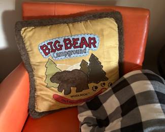 Big Bear. Orange chair.