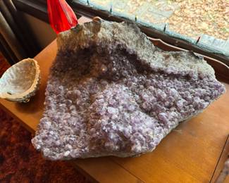Massive amethyst specimen.