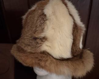 A fur bucket hat on a foam head (foam head not included).
