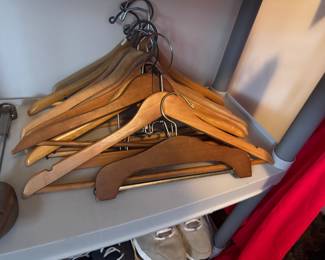 Vintage wooden hangars.