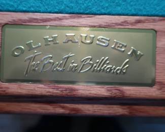 *   Olhausen  Pool table
