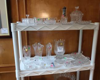 Waterford  vase, Royal  Doulton  vase,  other  glassware.