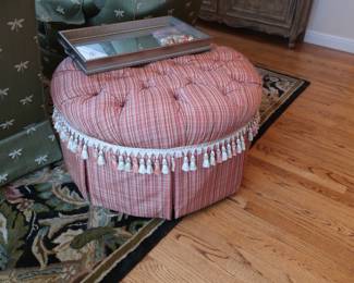 Red  hassock  with fringe