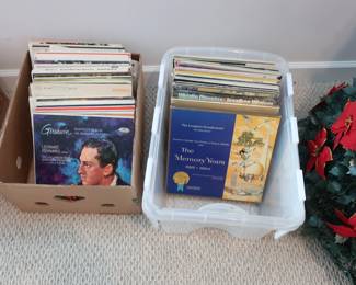   view  of records-  easy  listening  and  classical  records   Many  records  are  missing