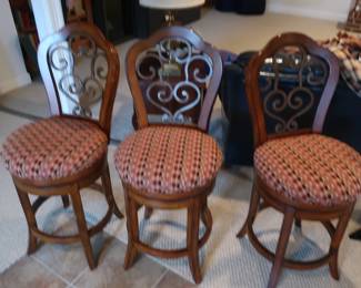 three bar  stools
