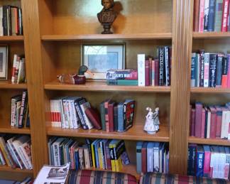 Books  and  decor  Type of  books  include  fiction, religious, cookbooks,  sports books, biography, sewing  books, maps.   There  are  also magazines.