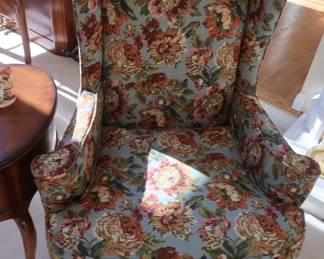 *  Floral  tapestry look chair  (one  of  two)    Price is  125.00 .each
