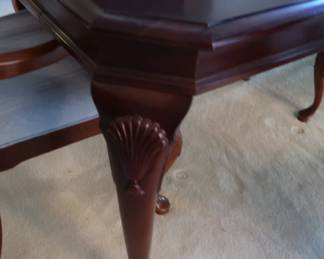 View of leg on dinning room table