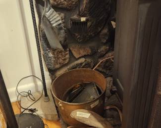 Items next to stove in living room