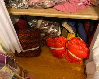 Bedroom items, pillows, linens