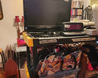 Magazine rack/holder, TV , purses, bags, billfolds, small items galore! 