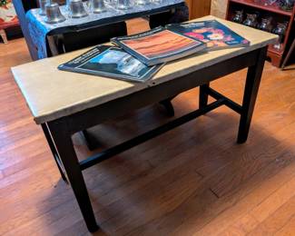 Vintage Piano Bench and Piano Music