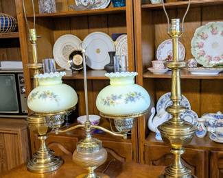 Vintage Double Student Hurricane Lamp