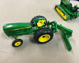 EERTL John Deere Farm Tractor w/Rear Blade Scraper - Metal - Toy 