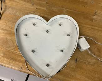 Metal Heart Lighted Farmhouse Style Light