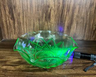 Green Uranium Glass Bowl