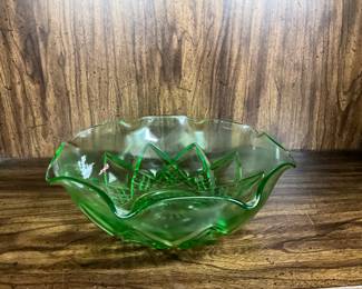 Green Uranium Glass Bowl