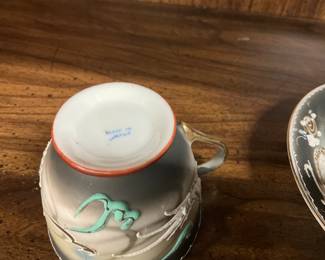 Japanese Dragon Eggshell Porcelain Cup & Saucer
