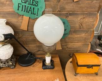 Milk Glass Electric Lamp