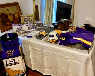 Large selection of LSU memorabilia. 