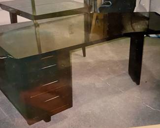 ART DECO MAHOGANY WOOD DESK