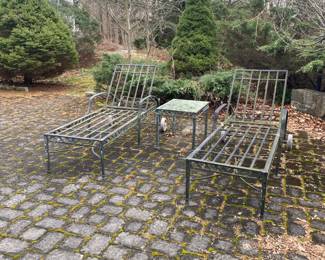 OUTDOOR CAST ALUMINUM CHAISE LOUNGES