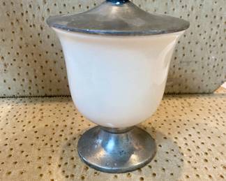 ARTE ITALICA PEWTER AND CERAMIC JAR