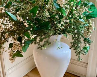 GORGEOUS OVERSIZED OPAL GLASS VASE - 32" TALL