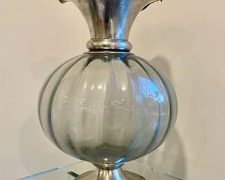 ARTE ITALICA PEWTER AND CRYSTAL VASE
