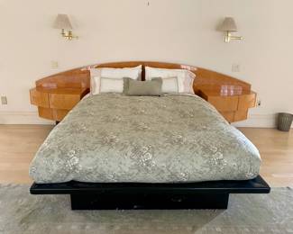 PLATFORM BED FRAME WITH ATTACHED PULL OUT DRAWERS
