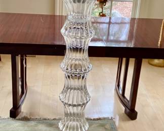 VERY TALL FLUTED GLASS CANDLESTICK