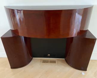 ART DECO MAHOGANY WOOD FIREPLACE MANTEL