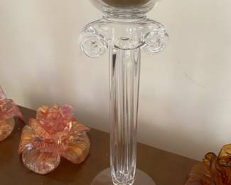 CRYSTAL GLASS COLUMN CANDLESTICK