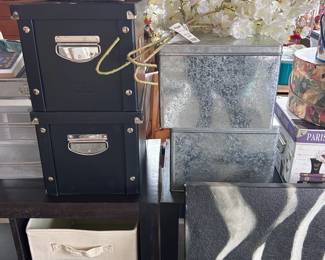 Tins, boxes, baskets