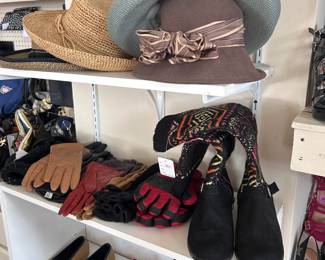 Womens shoes, gloves, hats