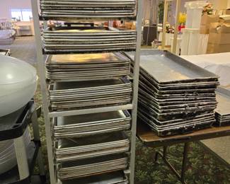 Commercial oven baking half sheet pans